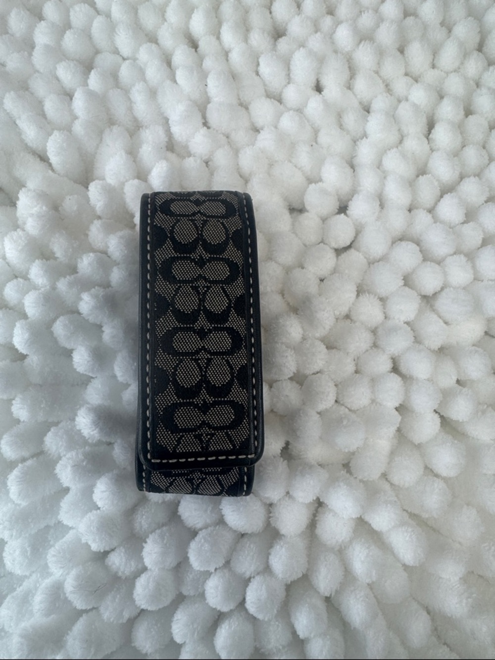 Vintage Coach  Leather Lipstick Case, holder with mirror